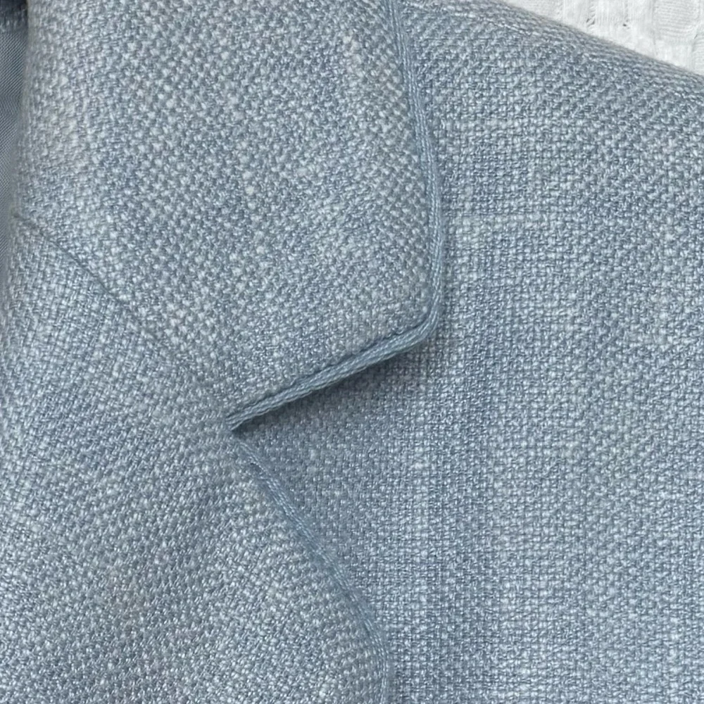 Max Mara Emy Blazer Sky Blue Silk Linen Wool – Size 8